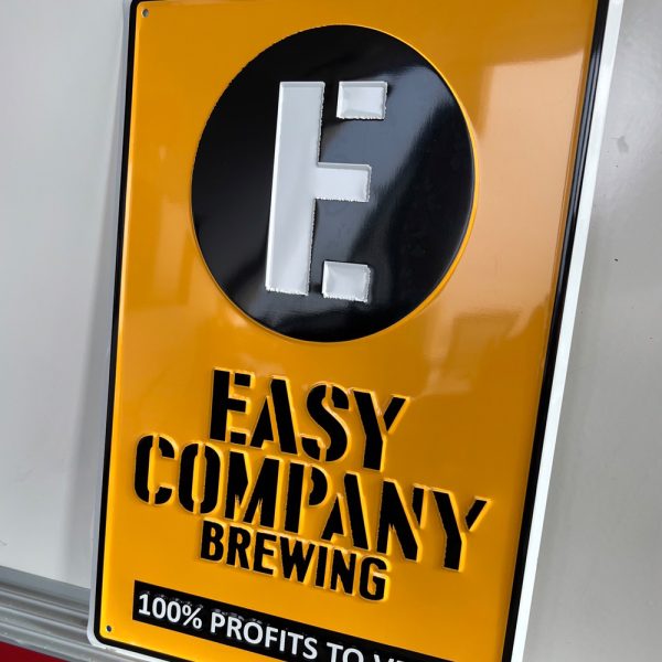 Easy Company Brewing Tin Tacker with logo